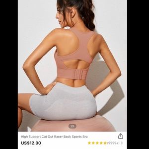 SHEIN blush sports bra- triple clasp coverage